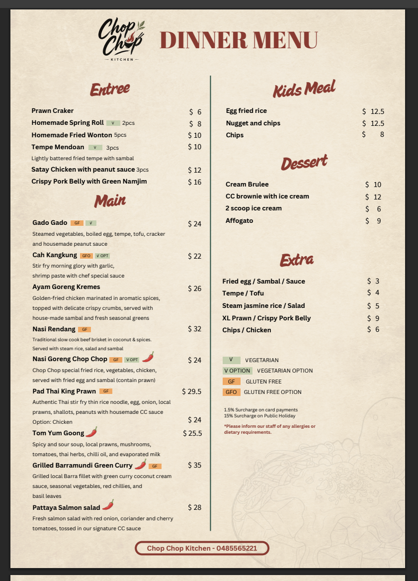 Cq Menu Cairns Dining - CQ Cafe - Cairns Queenslander